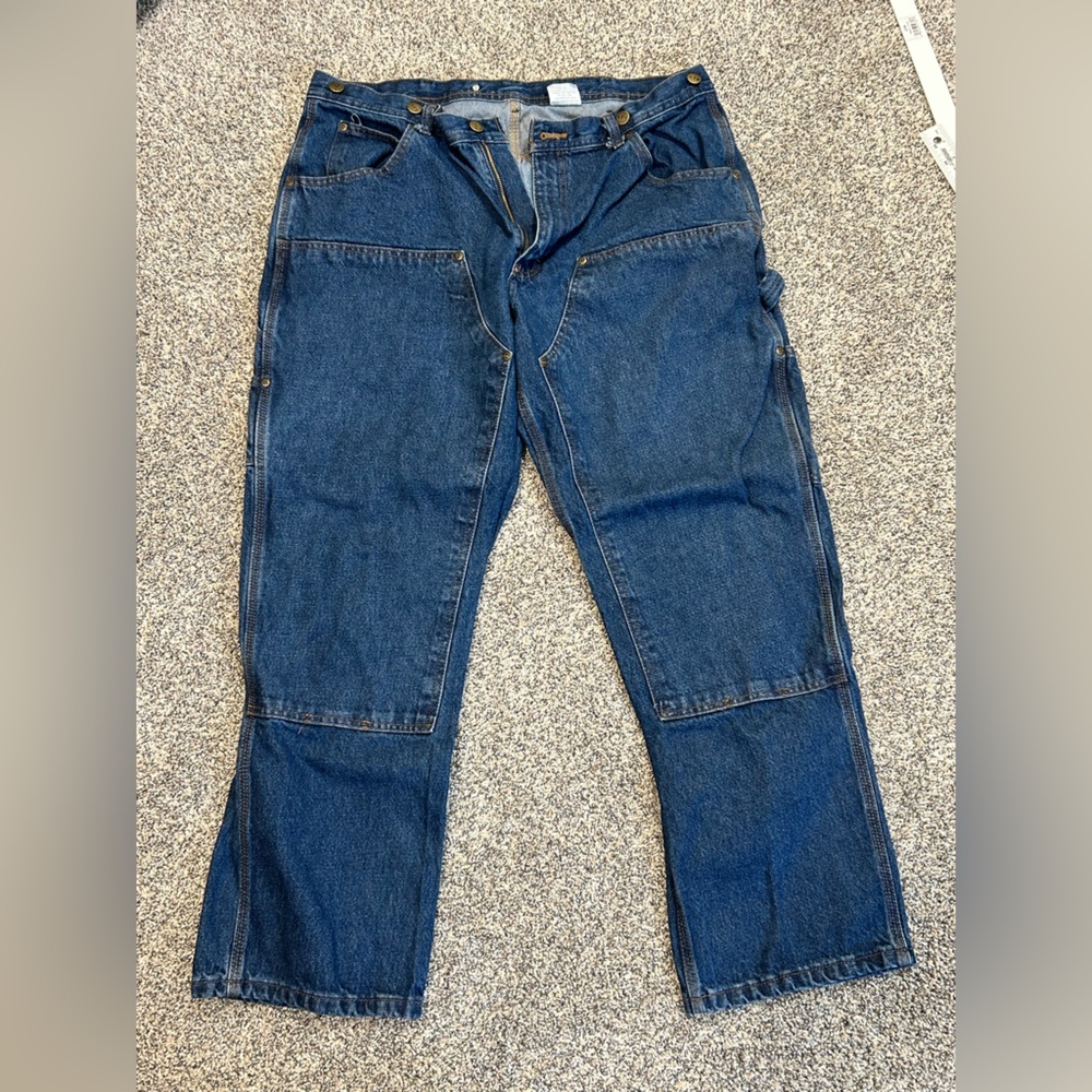 Key Men's Blue Double Knee Jeans 40x30